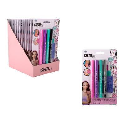Canenco beauty tattoo pen met stencils, 4st.