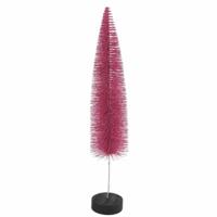 Countryfield kerstboom op voet glitter roze 40 cm | 12 stuks