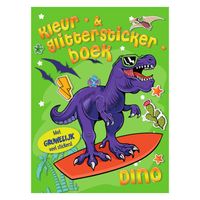Mondikaarten Kleur& Glitter Stickerboek Dino - thumbnail