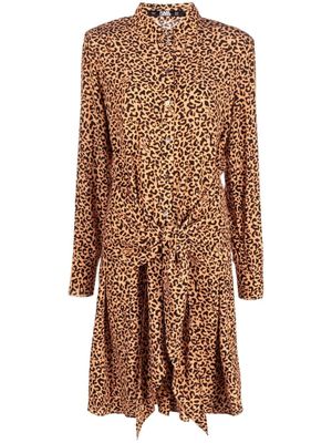 Karl Lagerfeld robe ceinturée à imprimé léopard - Orange