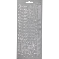 Creativ Company Stickers, onnea rippyhlana, vel 10x23 cm, zilver, 1 vel