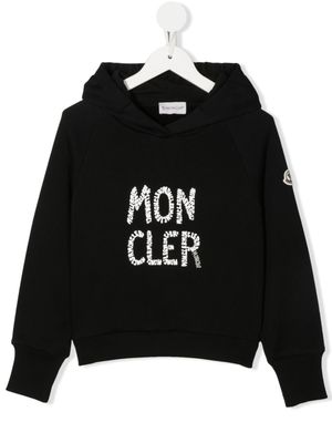 Moncler Enfant hoodie à logo imprimé - Noir