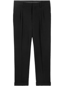 AMI Paris pressed-crease pleated tapered trousers - Noir