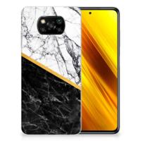 Xiaomi Poco X3 | Poco X3 Pro | TPU | Siliconen hoesje | Marmer Wit Zwart - Origineel Cadeau Man Xiaomi Poco X3 | Poco X3 Pro | TPU | Siliconen hoesje | Marmer Wit Zwart - Origineel Cadeau Man