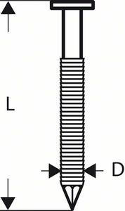 Bosch Accessoires Rondkopstripspijker SN21RK 65RHG 2,8 mm, 65 mm, thermisch verzinkt, gegroefd 4000st - 2608200039