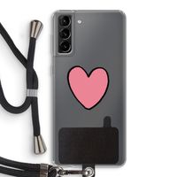 Hartje: Samsung Galaxy S21 Plus Transparant Hoesje met koord