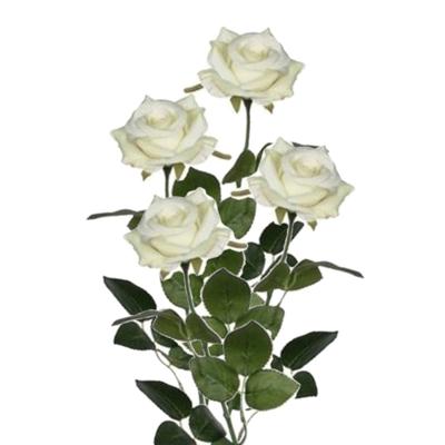 Mica decorations kunstroos kunstbloemen - 4x - creme wit - 66 cm - boeketten - rozen Mica decorations kunstroos kunstbloemen - 4x - creme wit - 66 cm - boeketten - rozen