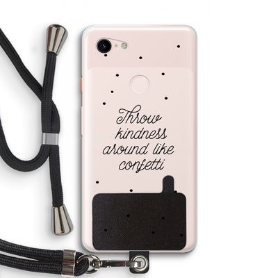 Confetti: Pixel 3 XL Transparant Hoesje met koord