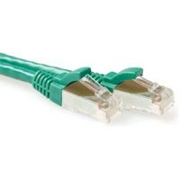 ACT Groene 0,5 meter SFTP CAT6A patchkabel snagless met RJ45 connectoren