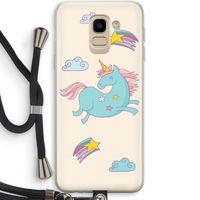 Vliegende eenhoorn: Samsung Galaxy J6 (2018) Transparant Hoesje met koord
