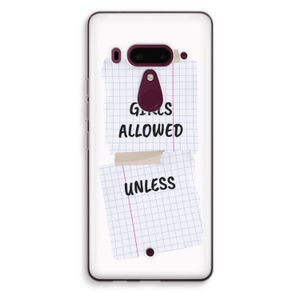 No Girls Allowed Unless: HTC U12+ Transparant Hoesje