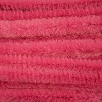 50x Roze chenille draad 14 mm x 50 cm - thumbnail