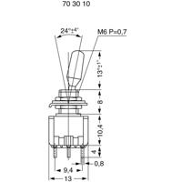 Miyama 703117 MS 500-BC-J Tuimelschakelaar 125 V/AC 6 A 2x (aan)/uit/(aan) Moment/0/moment 1 stuk(s)