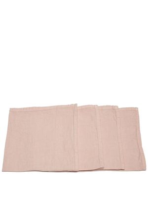 Once Milano lot de quatre serviettes en lin - Rose