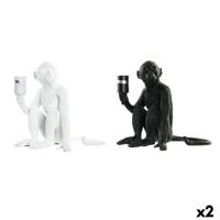 Bureaulamp DKD Home Decor 33 x 32 x 31 cm Zwart Wit Hars 220 V 50 W (2 Stuks)