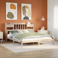 Bed met boekenkast zonder matras massief grenenhout 180x200 cm