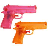 Waterpistool setje - 4x stuks - roze en oranje - basic model - pistooltjes - 14 cm