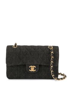 CHANEL Pre-Owned sac porté épaule matelassé à plaque logo - Noir