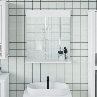 Badkamerspiegel met schap BERG 60x12x70 cm massief hout wit