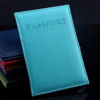 Kunstleder reis paspoort cover (licht blauw)