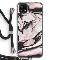 Roze stroom: Samsung Galaxy A22 5G Transparant Hoesje met koord