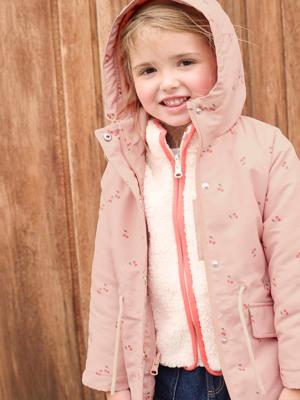 3-in-1 parka voor meisjes lichtroze
