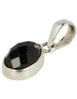 Edelsteen Hanger Zwarte Spinel - Druppelvormig - 925 Zilver