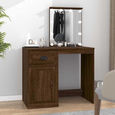 Kaptafel met LED 90x50x132,5 cm bewerkt hout bruin eikenkleur