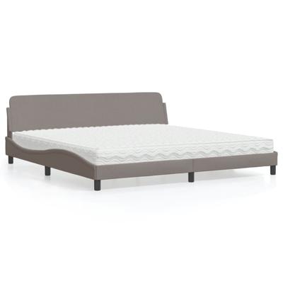 Bed met matras stof taupe 200x200 cm