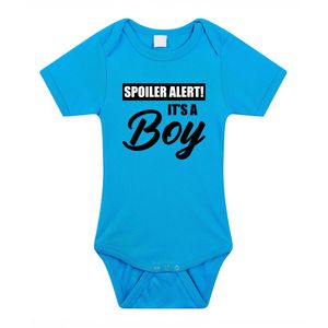 Spoiler alert boy gender reveal baby rompertje blauw jongens 92 (18-24 maanden)  -