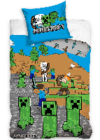 Minecraft Dekbedovertrek 140 x 200 cm - Katoen (60 x 70 cm)