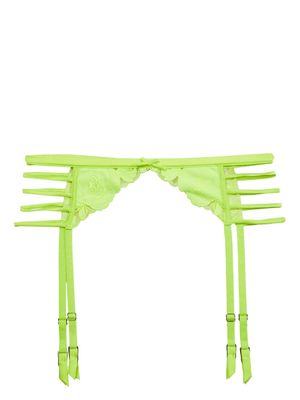Fleur Du Mal porte-jarretelles à fleurs brodées - Vert