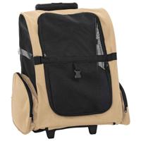 Huisdierentrolley 3-in-1 48x32x57 cm oxford stof zandkleurig