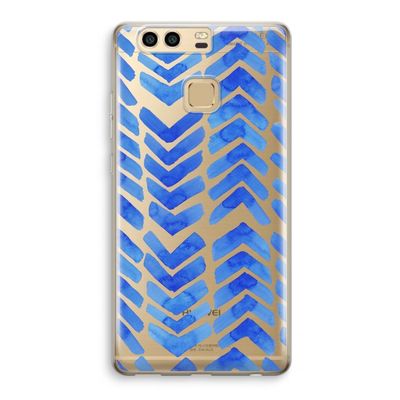 Blauwe pijlen: Huawei P9 Transparant Hoesje