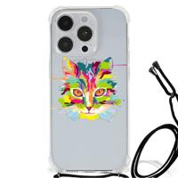 iPhone 14 Pro Stevig | Bumper Hoesje | Cat Color