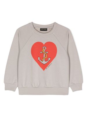 Mini Rodini sweat à imprimé ancres - Gris