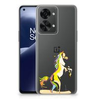 OnePlus Nord 2T Telefoonhoesje met Naam Horse Color - thumbnail