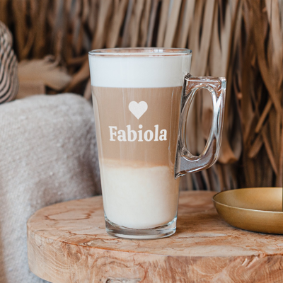 Latte Macchiato glas graveren - 2 stuks