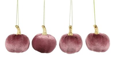 Kersthanger pompoen 14 cm paars