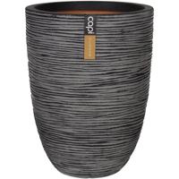 Capi Bloempot Nature Rib elegant laag 46 x 58 cm Antraciet KOFZ783