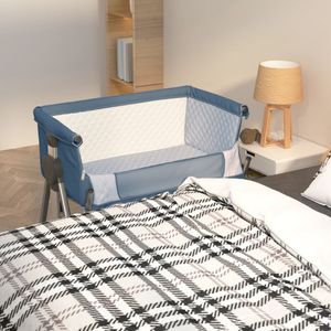 Babybox met matras linnen marineblauw