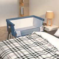 Babybox met matras linnen marineblauw