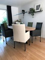 Set van 6 leren eetkamerstoelen - met wieltjes en hoge rug - verschillende kleuren leer - Echt leer, Modern, ontdek de vele Leersoorten en Kleuren bij ShopX