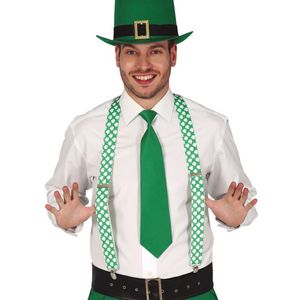 Verkleed bretels voor volwassenen - groen/wit - St. Patricks Day - verkleed accessoires - carnaval   -