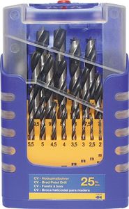 Fisch-Tools Set houtspiraalboren | 25-delig | d. 1-13 mm 0,5 mm spoed | chroom-vanadiumstaal | 1 stuk - 0120025K01 - 0120025K01