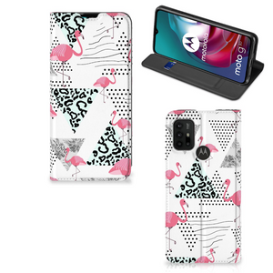 Motorola Moto G10 | G20 | G30 Hoesje maken Flamingo Triangle