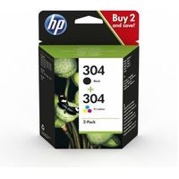 HP 304 originele zwarte/drie-kleuren inktcartridges, 2-pack - thumbnail