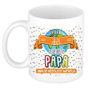 Naam mok papa Abel - wit - de beste - keramiek - 300 ml - Vaderdag/verjaardag