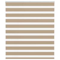 VidaXL Zebra blind 125x100 cm stofbreedte 120,9 cm polyester zandbruin