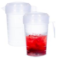 Plasticforte Waterkan - 2x - 2L - transparant - met deksel - kunststof - schenkkan